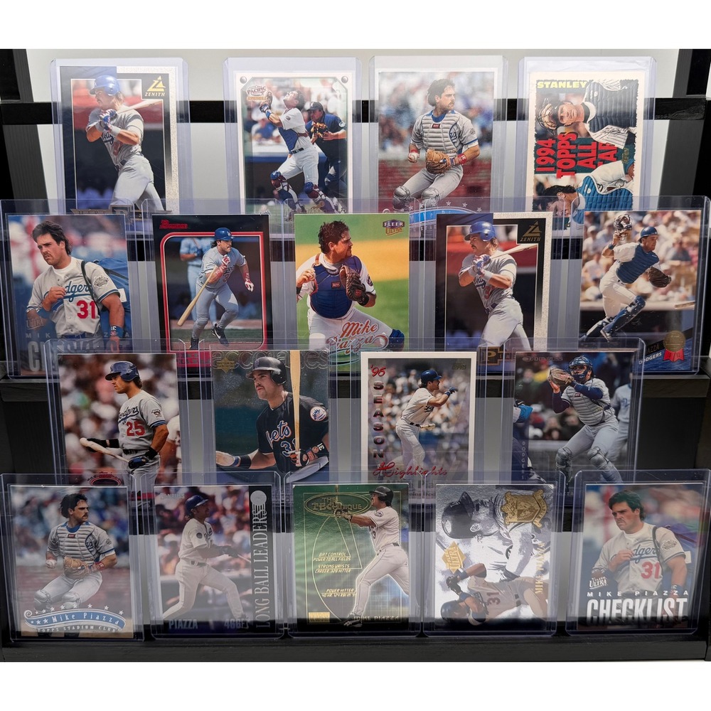 Mike Piazza Baseball Card Lot 18ct Dodgers Mets Zenith Fleer Ultra Topps Bowman